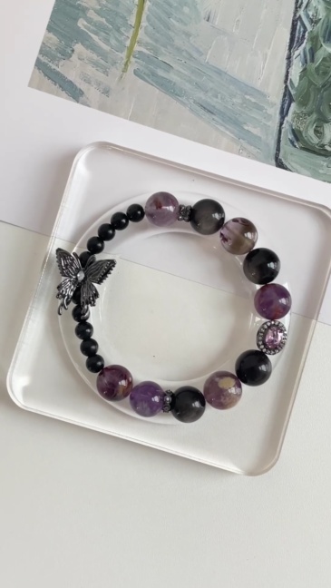 Mystic Dark Violet Two-Stone Spiritual Shield Talisman