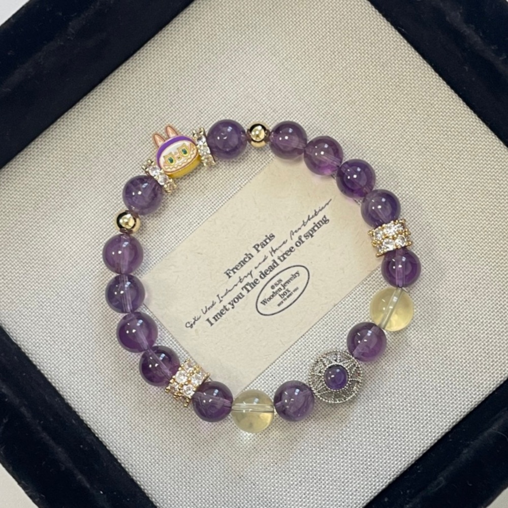 Lavender Solar Cute Labubu Wristband