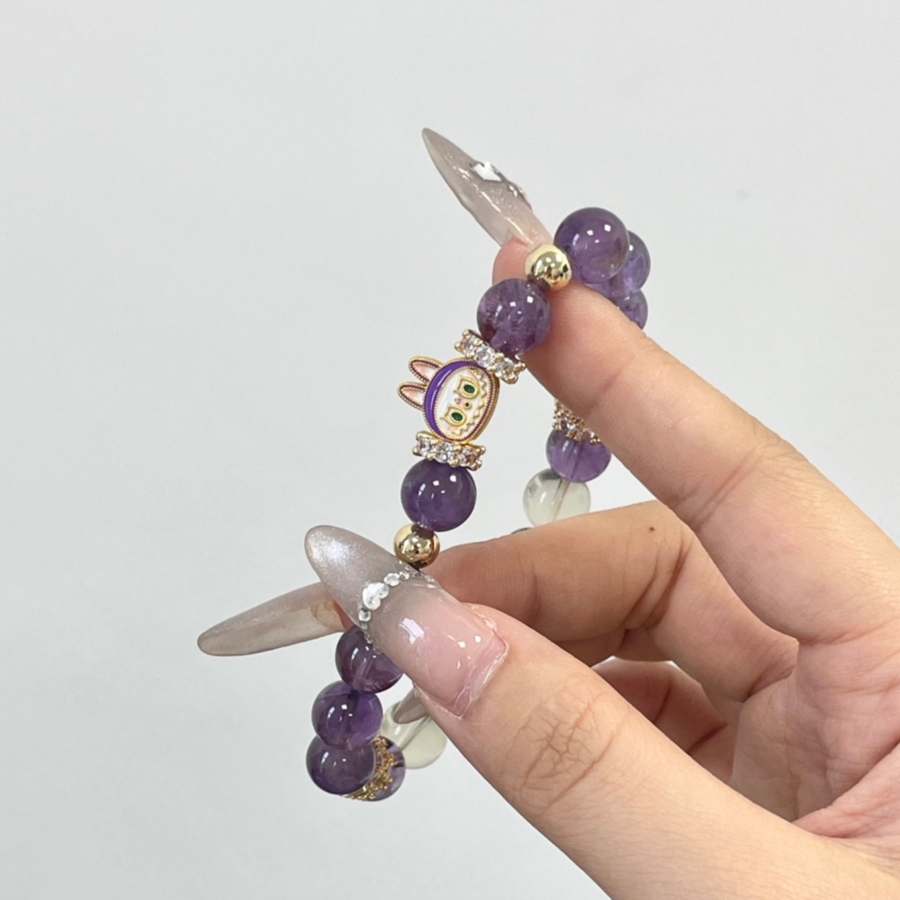Lavender Solar Cute Labubu Wristband