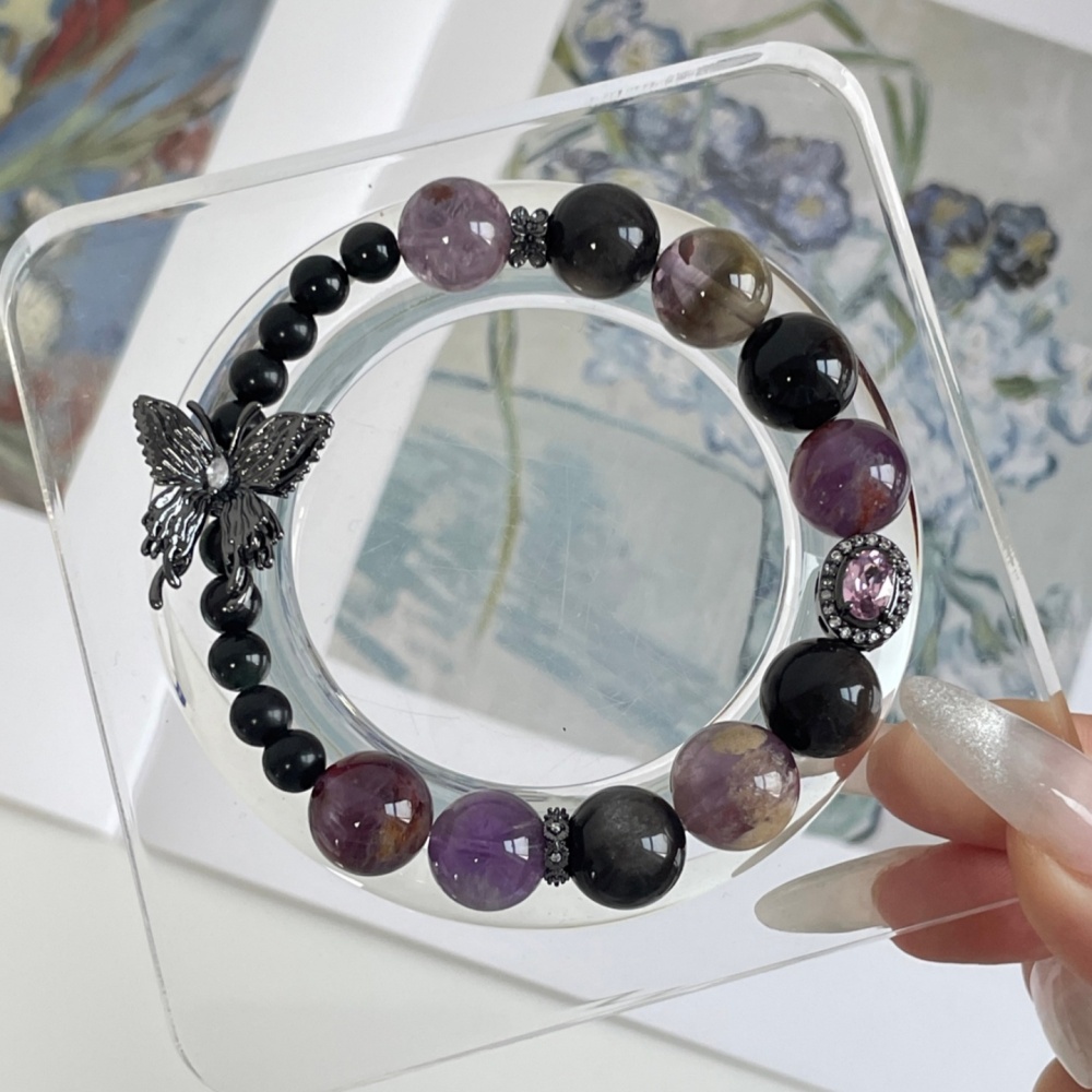 Mystic Dark Violet Two-Stone Spiritual Shield Talisman