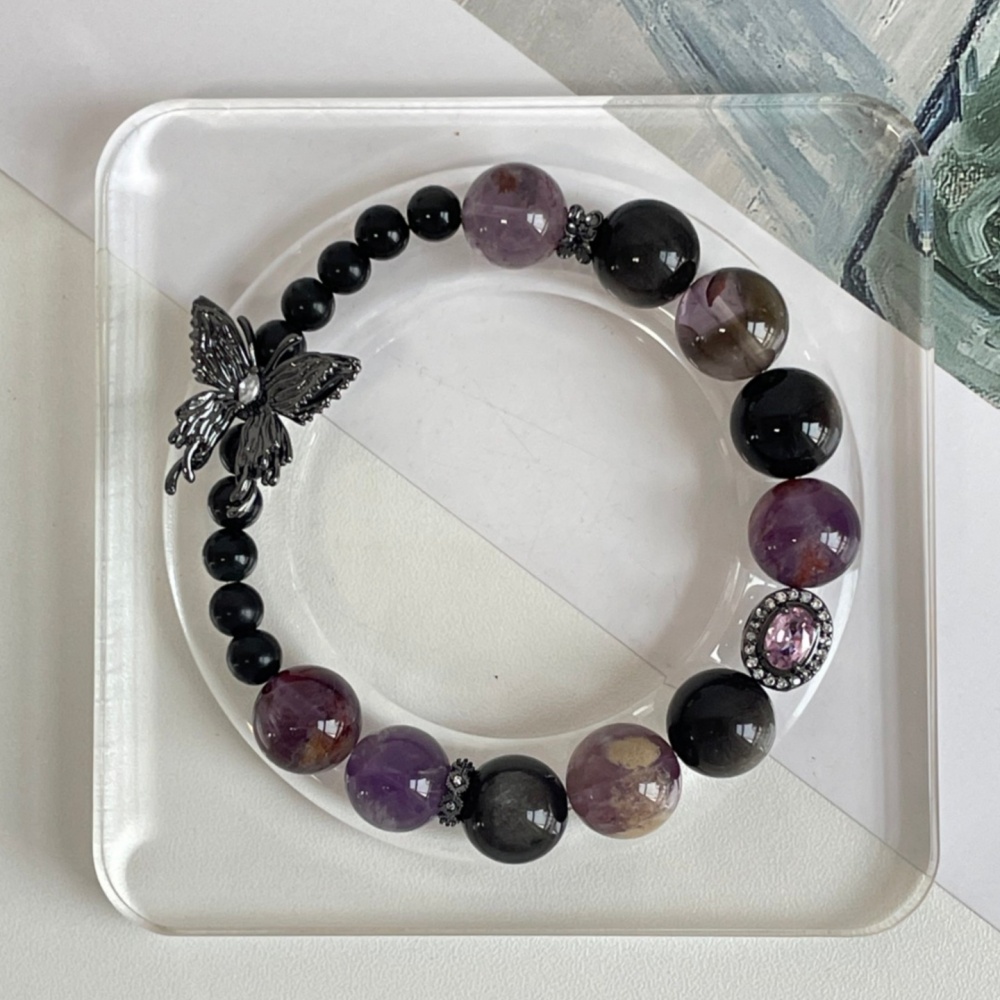 Mystic Dark Violet Two-Stone Spiritual Shield Talisman