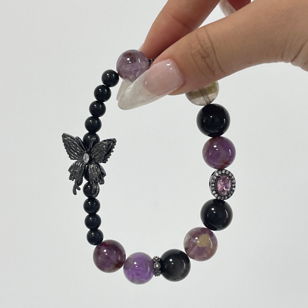 Mystic Dark Violet Two-Stone Spiritual Shield Talisman