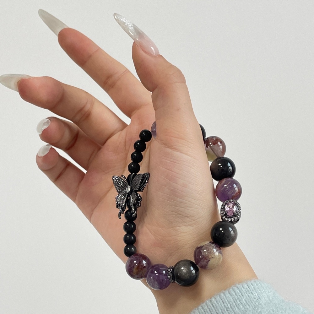 Mystic Dark Violet Two-Stone Spiritual Shield Talisman