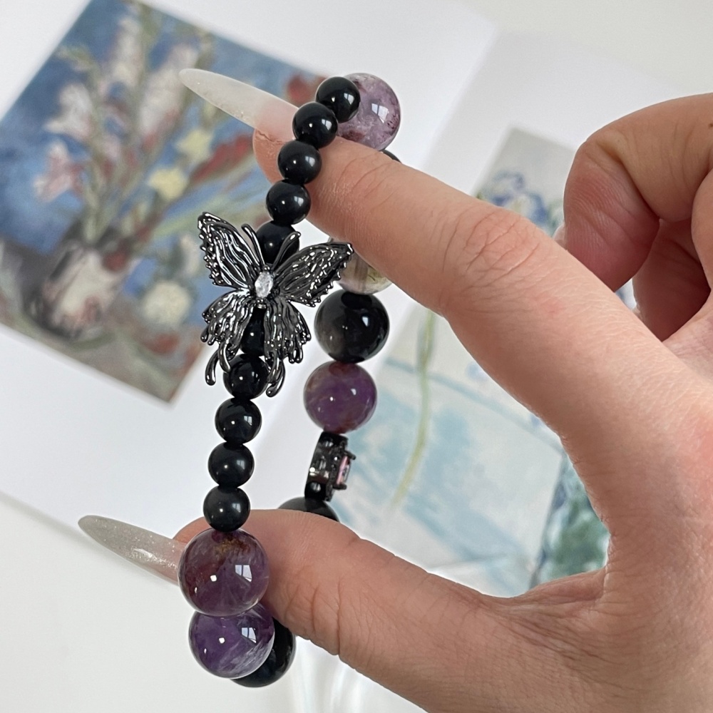 Mystic Dark Violet Two-Stone Spiritual Shield Talisman