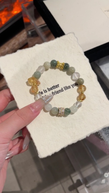 Earth Tone Five Crystal Prosperity Bracelet