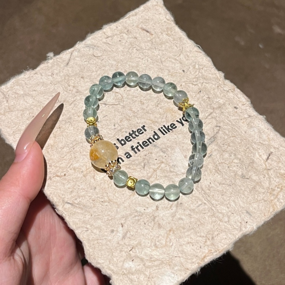 Mint Golden Prosperity Crystal Bracelet