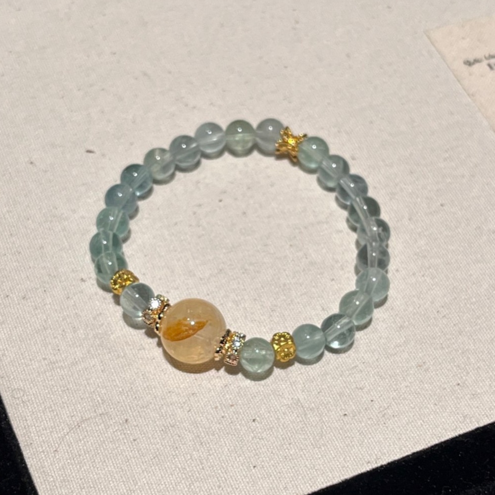 Mint Golden Prosperity Crystal Bracelet