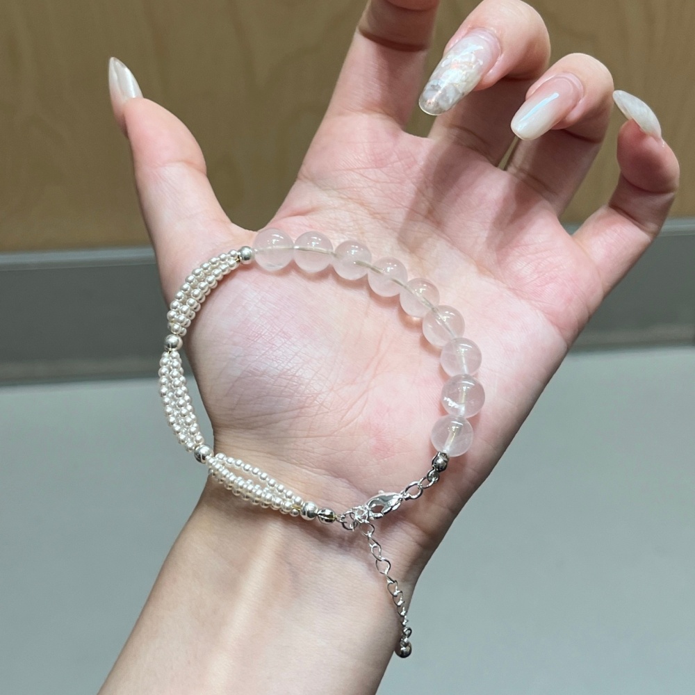 Rose Quartz & Pearl Beaded Bracelet