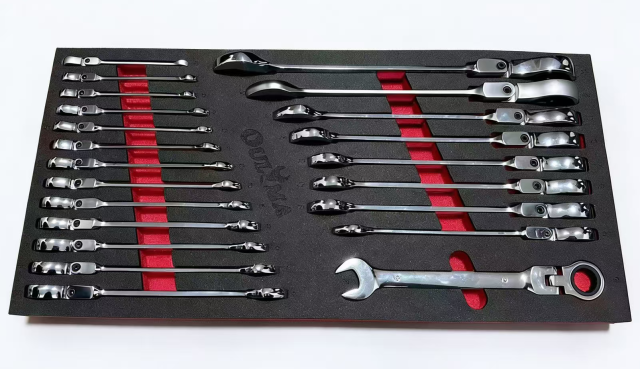 EVA Tray Ratchet Wrench Set,Black Chrome ratchet wrench,ouma