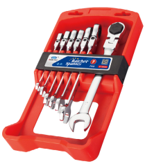 7Pcs Ratchet Wrench Set | Heavy Duty Metric Spanner | hand tool set for garage,Flexible Ratchet Wrench Plastic Rack Packaing Set,ouma