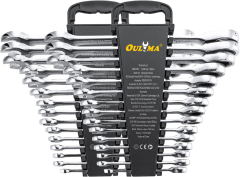 32Pcs Ratchet Wrench Set | Heavy Duty SAE &Metric Spanner | Garage Repair Tool,32PCS Fixed Head Gear Wrench Plastic Rack(MM+SAE)--heavy duty anto repair wrench|Combination Wrench Set | Professional Ratchet Wrench Supplier,ouma