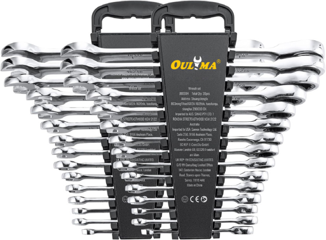 32Pcs Ratchet Wrench Set | Heavy Duty SAE &Metric Spanner | Garage Repair Tool,32PCS Fixed Head Gear Wrench Plastic Rack(MM+SAE)--heavy duty anto repair wrench|Combination Wrench Set | Professional Ratchet Wrench Supplier,ouma