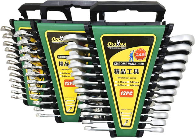 12Pcs Ratchet Wrench Set | Heavy Duty Metric Spanner | Garage Repair Tool,Fixed Head Ratchet Wrench Plastic Rack Professional Ratchet Wrench Supplier,ouma