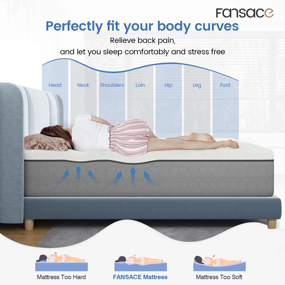 【FirmCare Series】10 inch Gel Memory Foam Mattress for Pressure Relief & Back Pain Washable Breathable Cover With Non-Slip Bottom No-Fiberglass