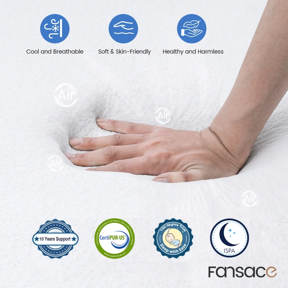 【FirmCare Series】10 inch Gel Memory Foam Mattress for Pressure Relief & Back Pain Washable Breathable Cover With Non-Slip Bottom No-Fiberglass