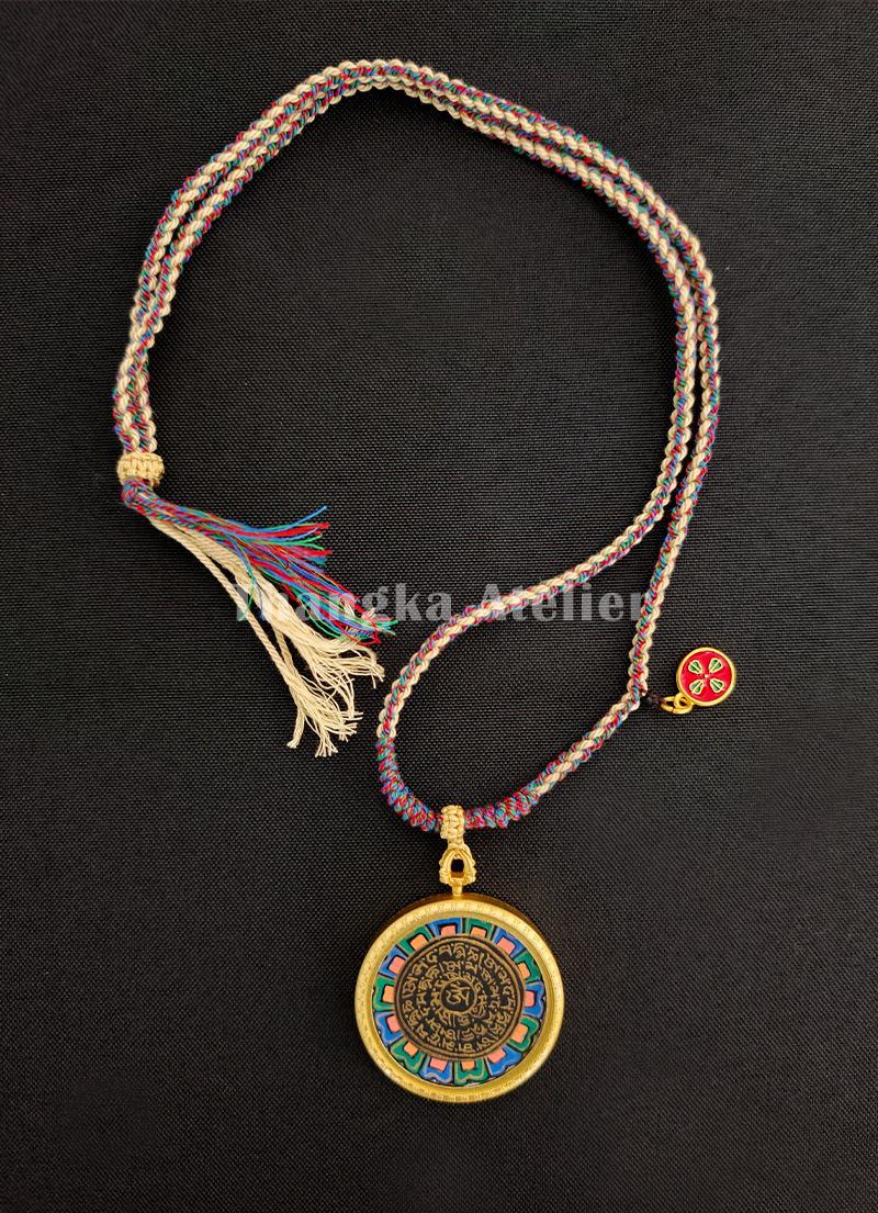 Ghau Thangka Locket | Om Mantra Tibetan Amulet for Protection, Blessings, Meditation, Spiritual Energy | Unique Spiritual Gift