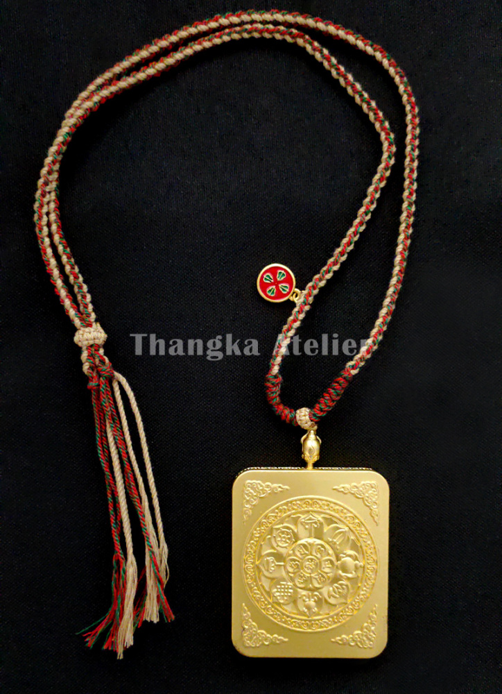 Hand-Painted Drashi Lhamo Amulet | Tibetan Zashi Lhamo Gau Shrine
