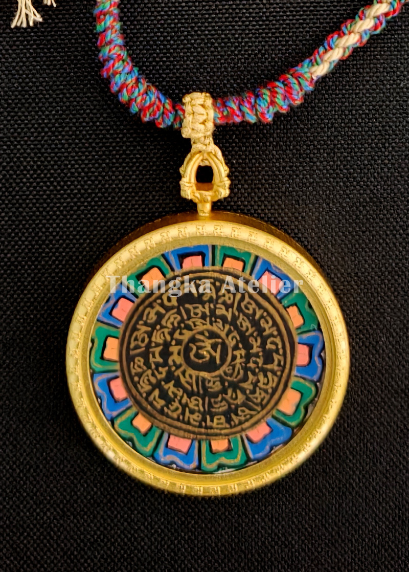 Ghau Thangka Locket | Om Mantra Tibetan Amulet for Protection, Blessings, Meditation, Spiritual Energy | Unique Spiritual Gift