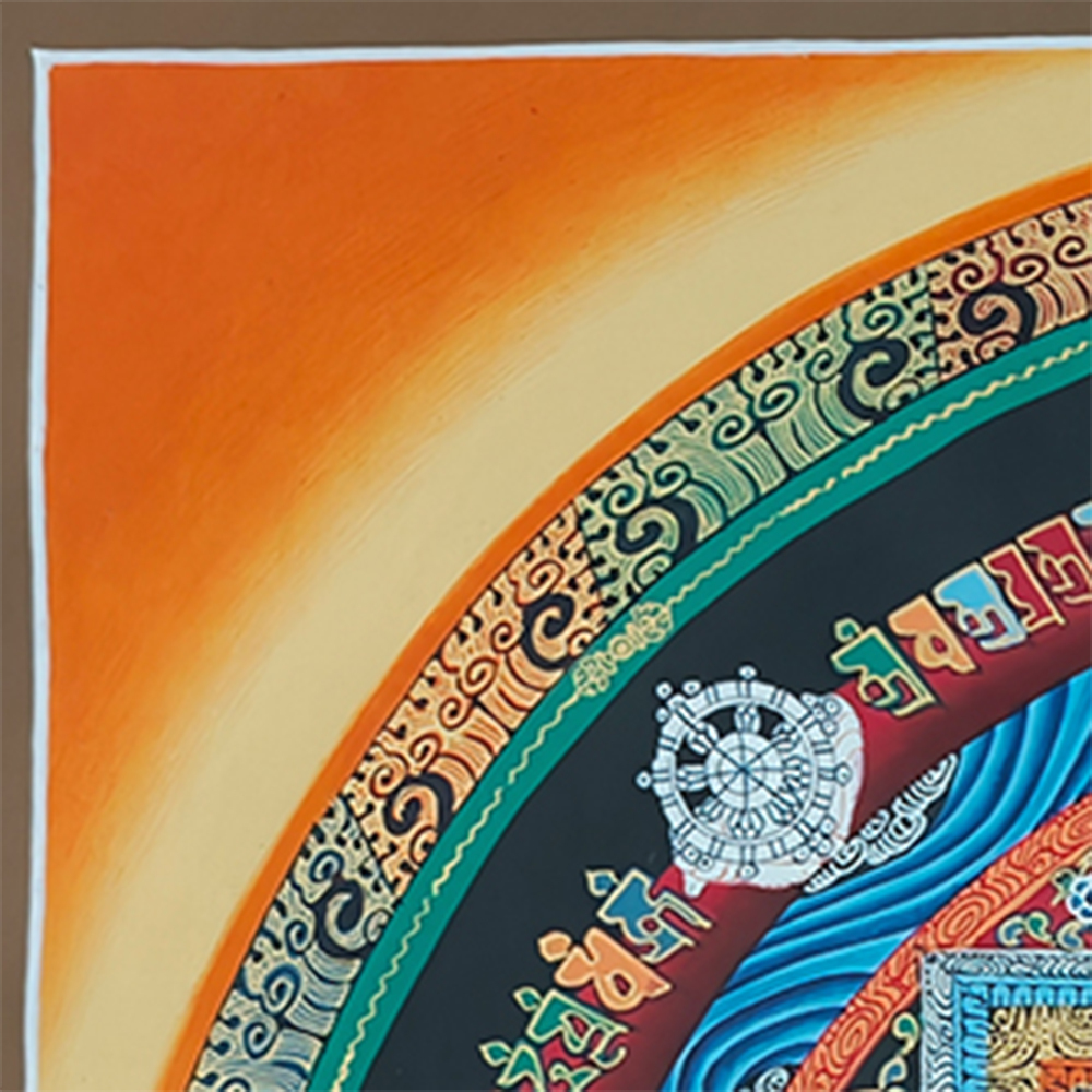 16 Inch Kalachakra Mandala | Wheel of Time | Tibetan Art for Balance and Healing
