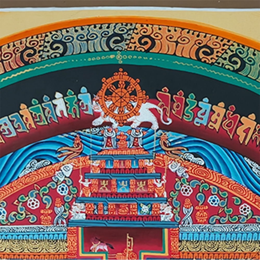16 Inch Kalachakra Mandala | Wheel of Time | Tibetan Art for Balance and Healing