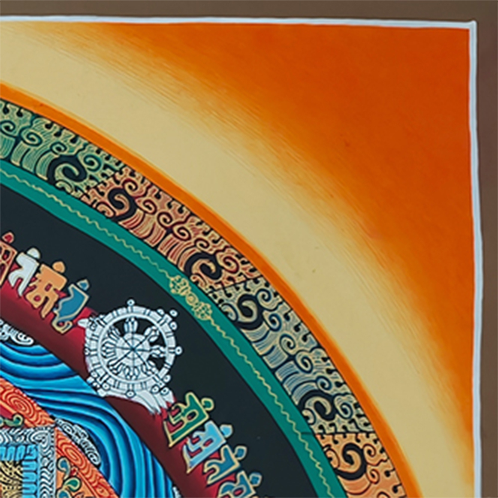 16 Inch Kalachakra Mandala | Wheel of Time | Tibetan Art for Balance and Healing