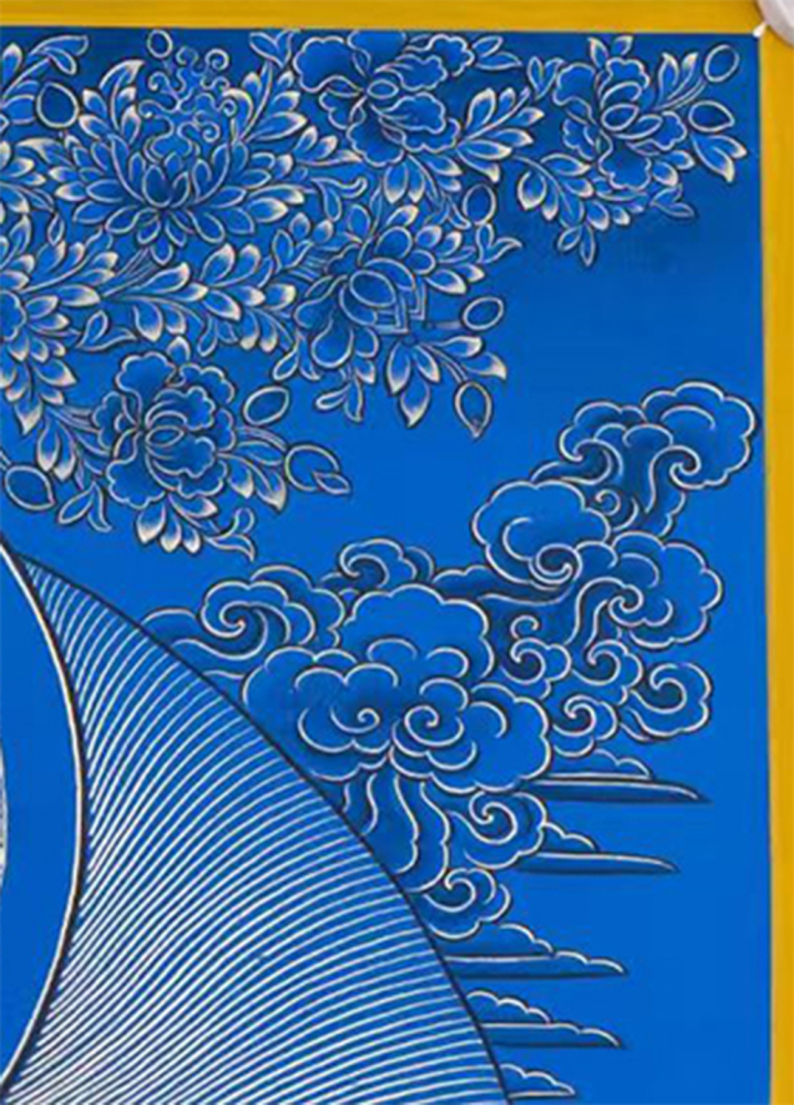 Mahasthamaprapta Bodhisattva Original Hand-Painted Thangka | Blue-Gold Thangka