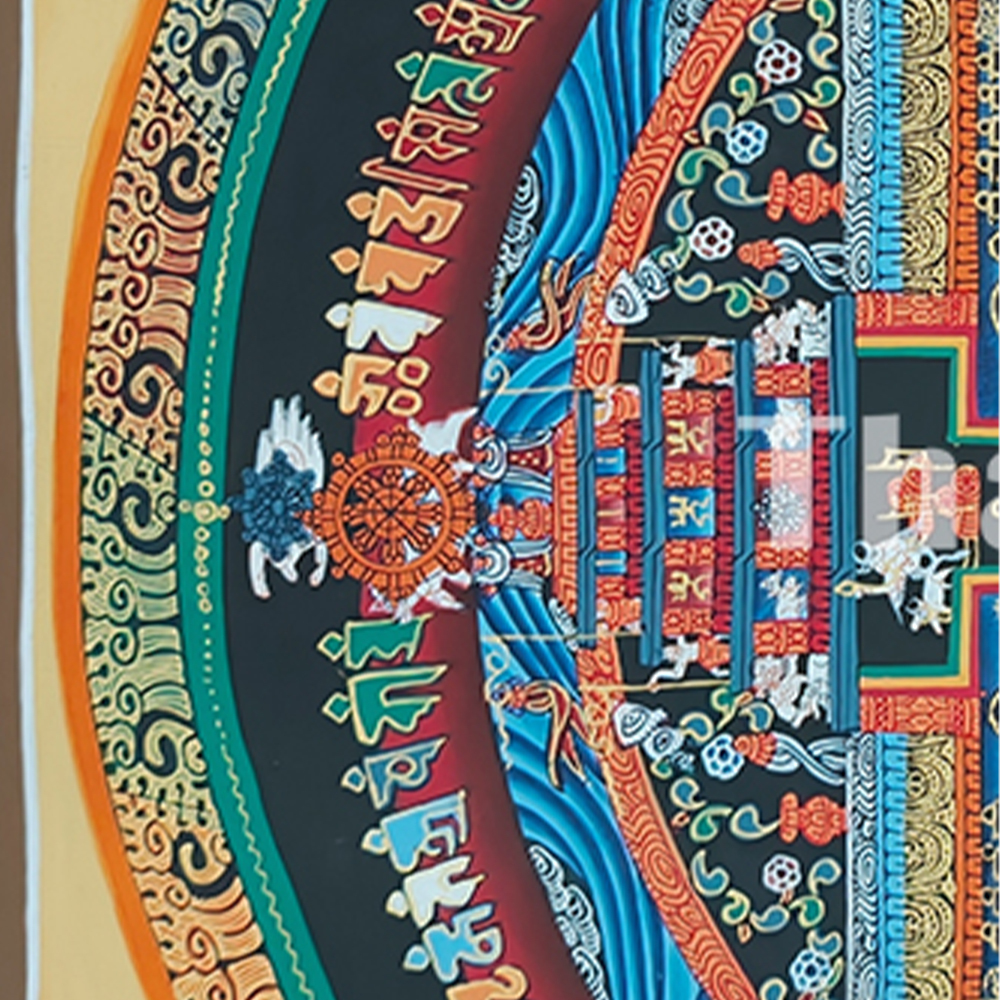 16 Inch Kalachakra Mandala | Wheel of Time | Tibetan Art for Balance and Healing