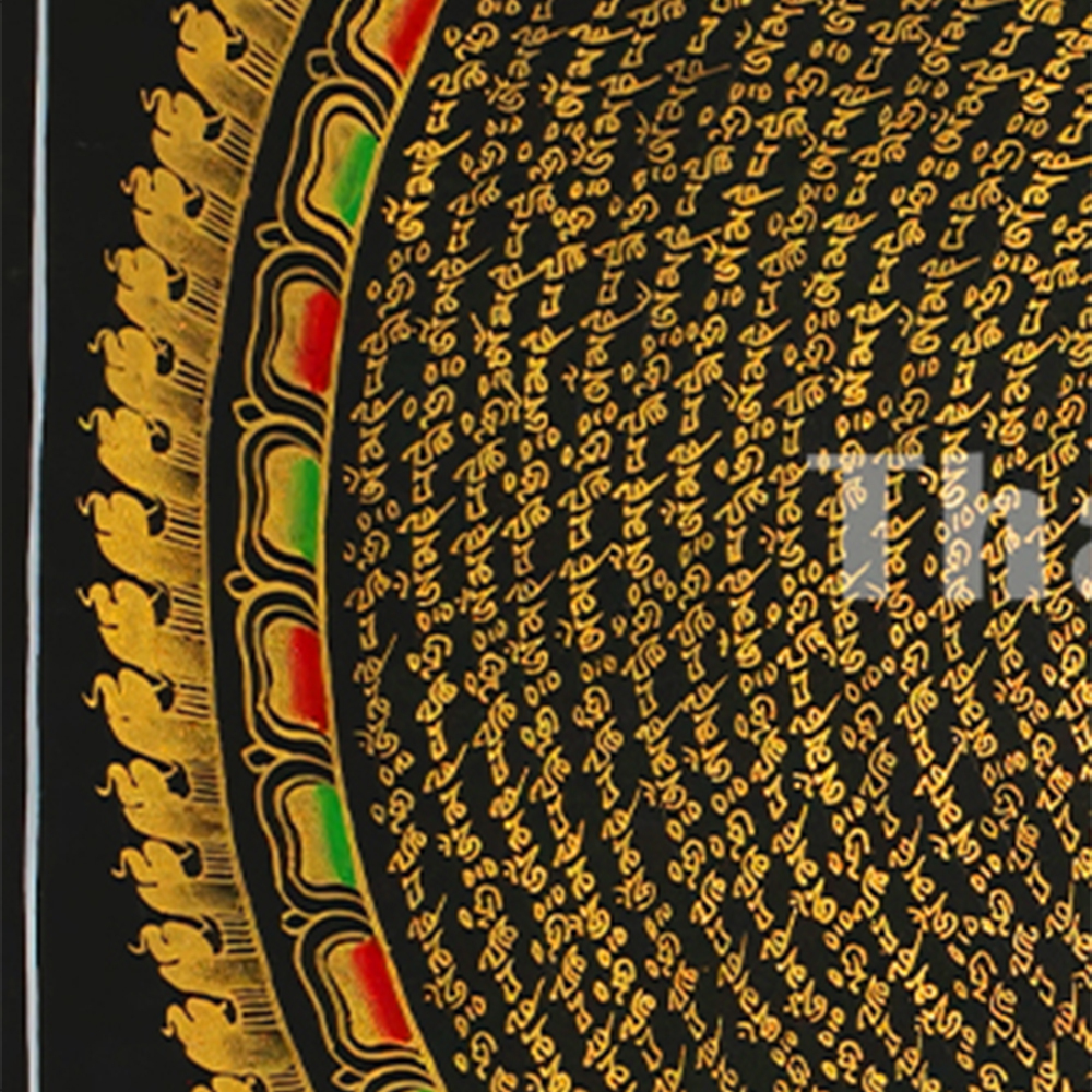 Gold Mantra Mandala Painting | Buddhist Mandala Wall Art