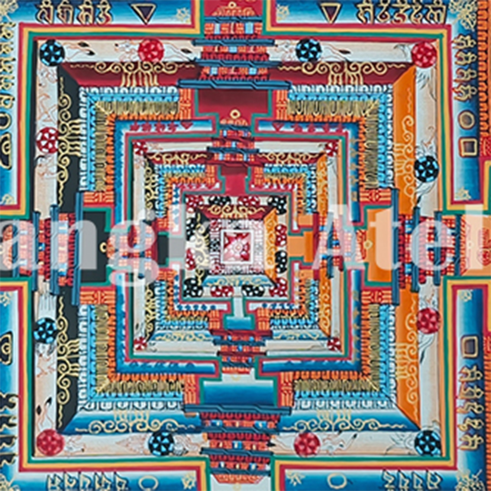 16 Inch Kalachakra Mandala | Wheel of Time | Tibetan Art for Balance and Healing