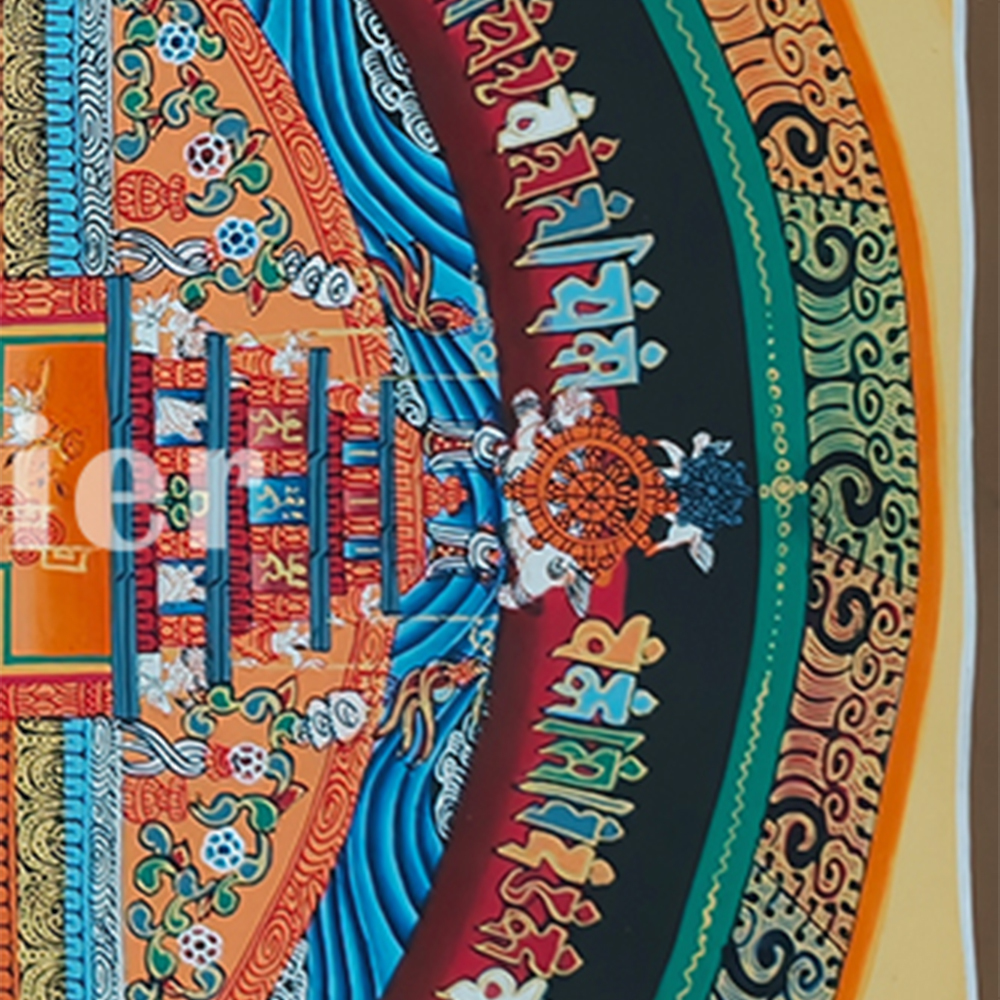 16 Inch Kalachakra Mandala | Wheel of Time | Tibetan Art for Balance and Healing