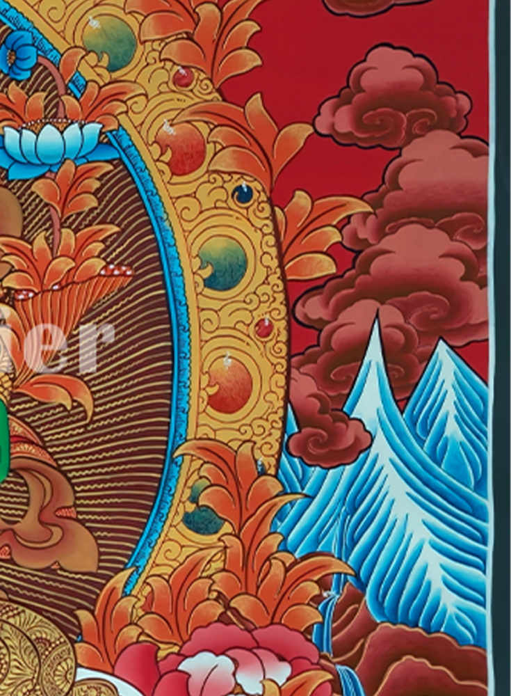 Original Hand painted Green Tara Thangka |Beautiful mother Green Tara symbolizing wisdom