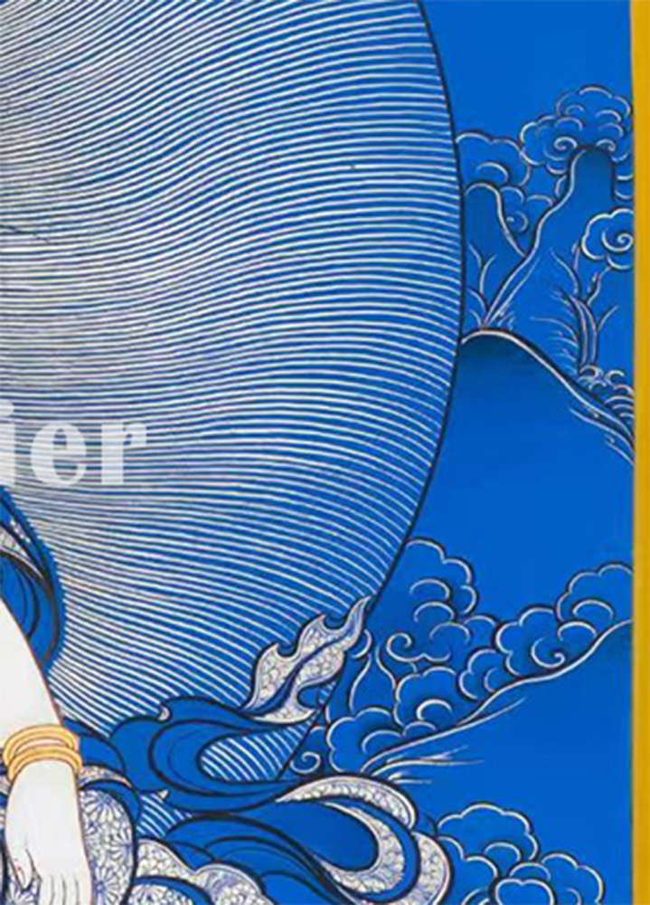 Mahasthamaprapta Bodhisattva Original Hand-Painted Thangka | Blue-Gold Thangka