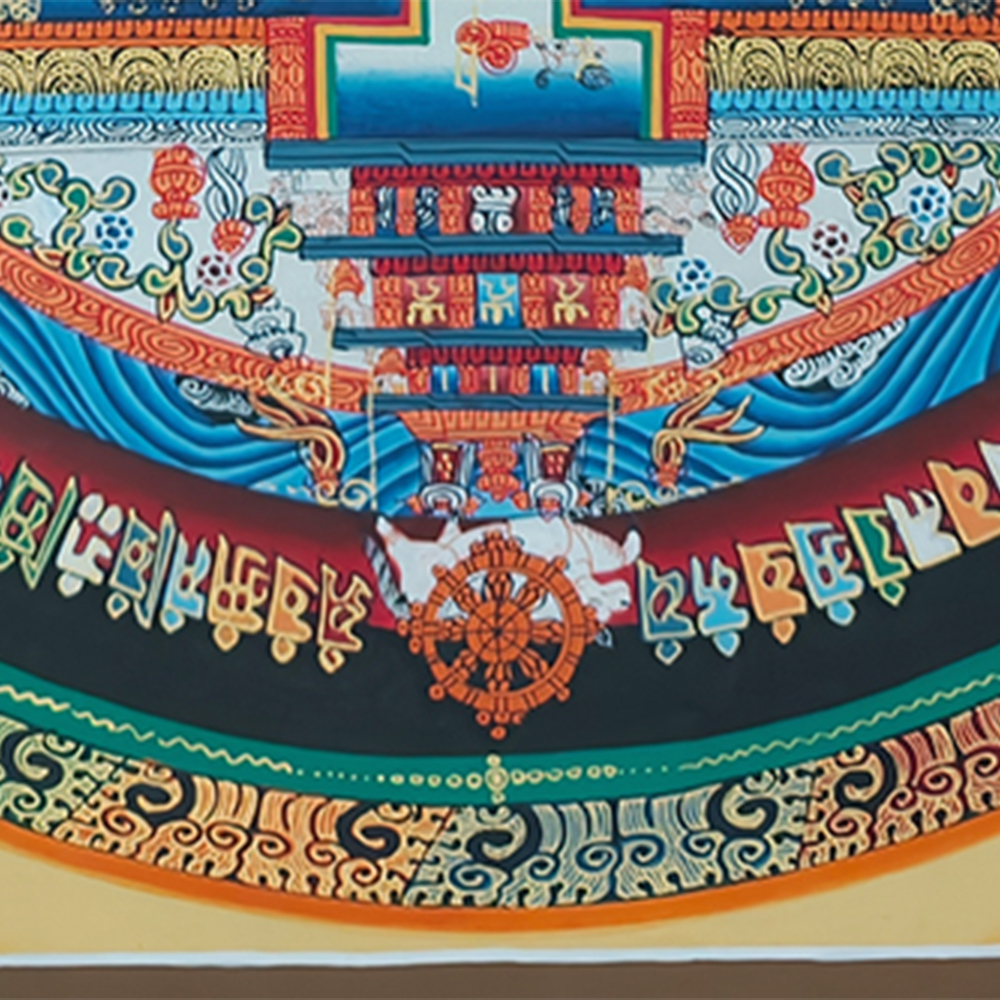 16 Inch Kalachakra Mandala | Wheel of Time | Tibetan Art for Balance and Healing