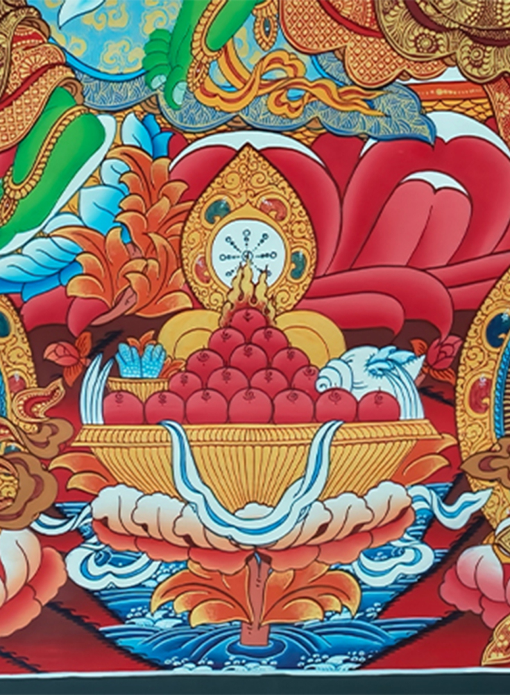 Original Hand painted Green Tara Thangka |Beautiful mother Green Tara symbolizing wisdom
