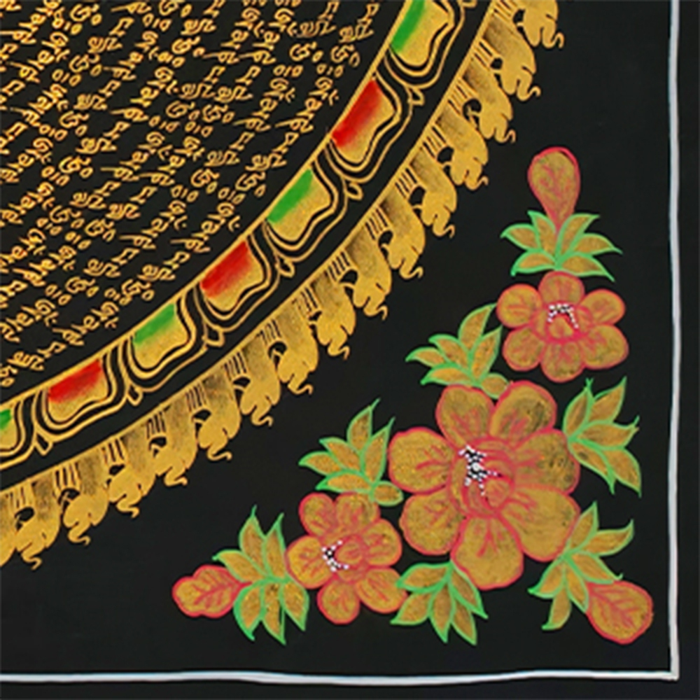 Gold Mantra Mandala Painting | Buddhist Mandala Wall Art