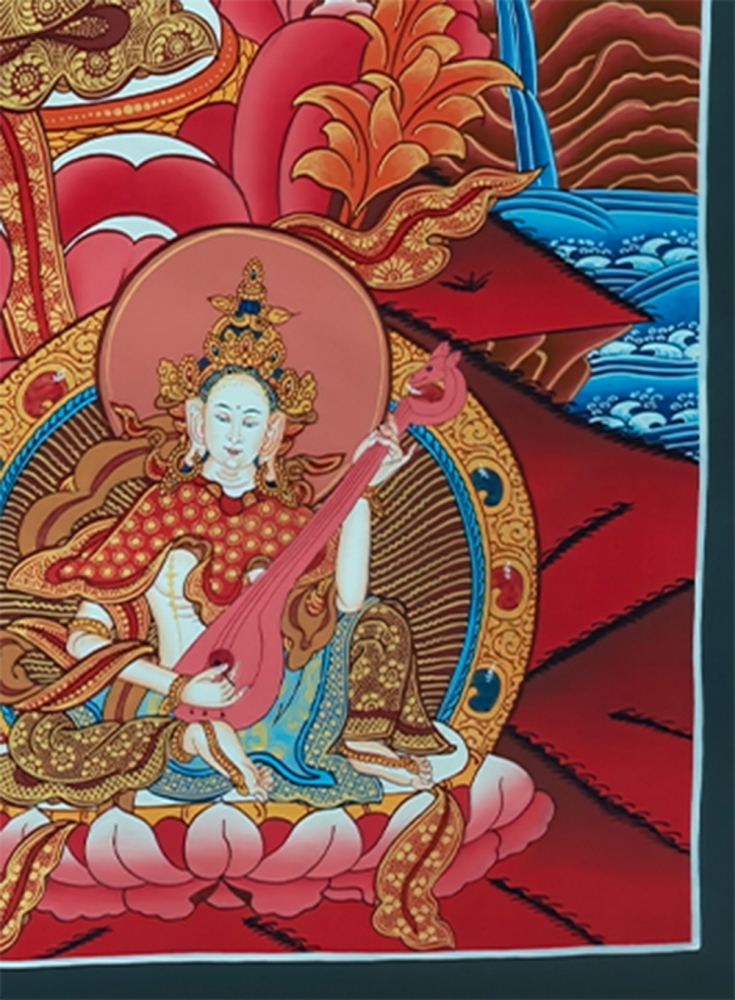 Original Hand painted Green Tara Thangka |Beautiful mother Green Tara symbolizing wisdom