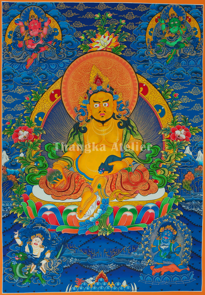 The Five Dzambhala Thangka | Sacred Symbol of Prosperity and Protection