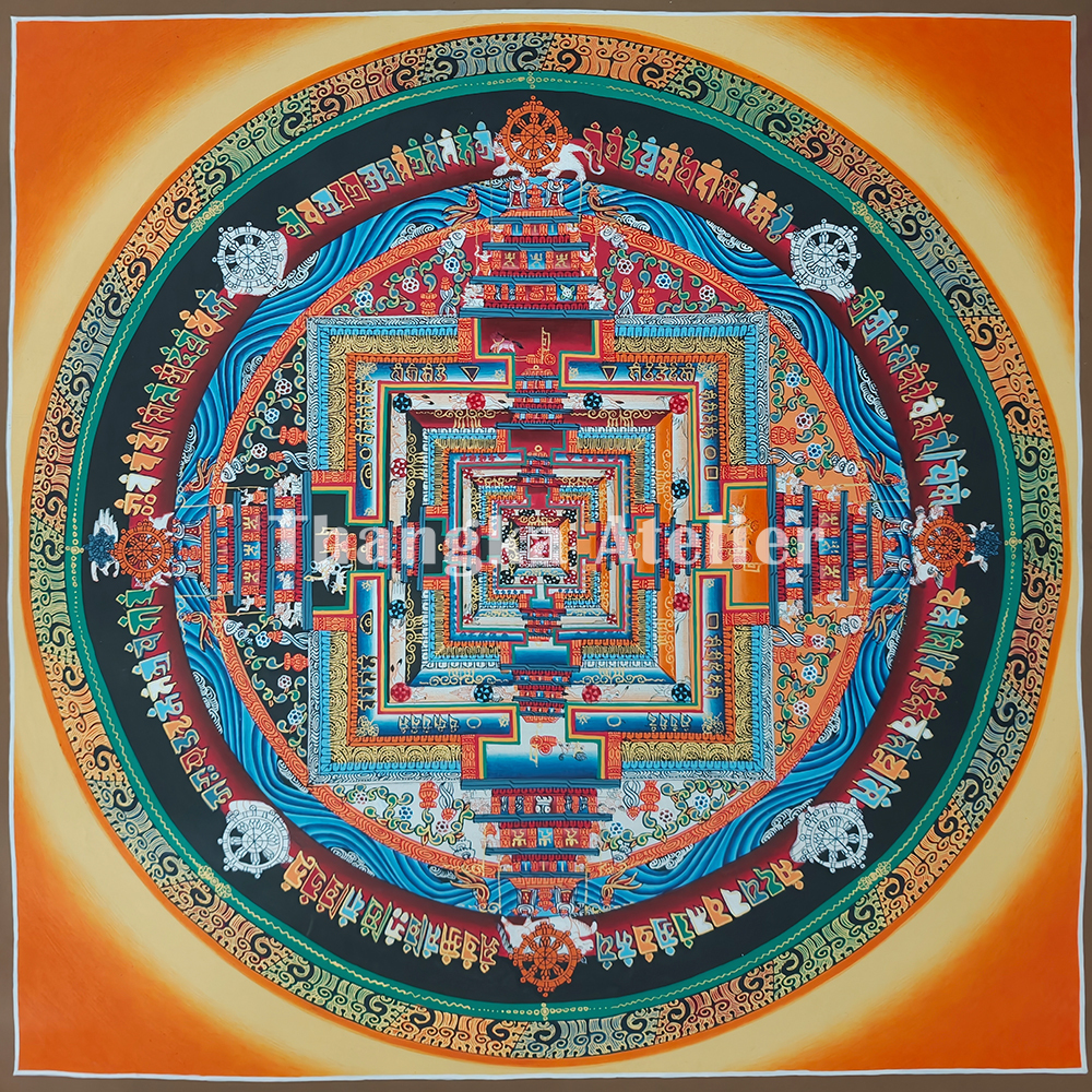 16 Inch Kalachakra Mandala | Wheel of Time | Tibetan Art for Balance and Healing