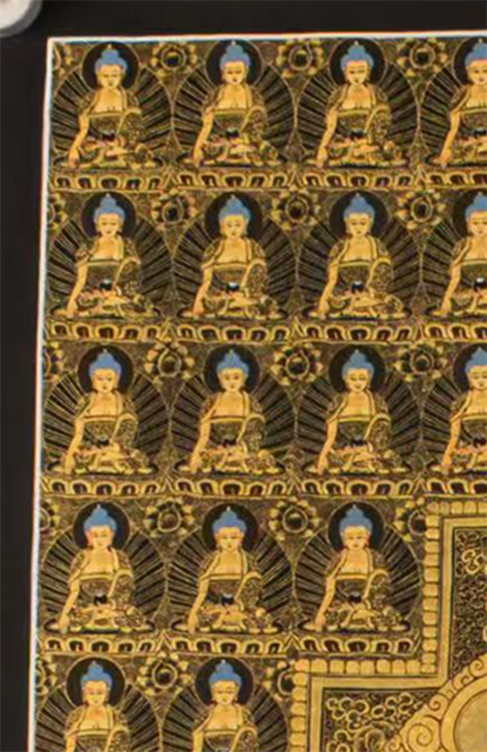 A Thousand Shakyamuni Buddha Thangka | Traditional Tibetan 24K Gold Buddhist Art