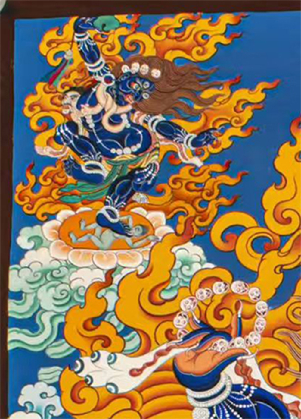 Six-Armed Mahakala Thangka with Consort | Wrathful Protector of the Dharma