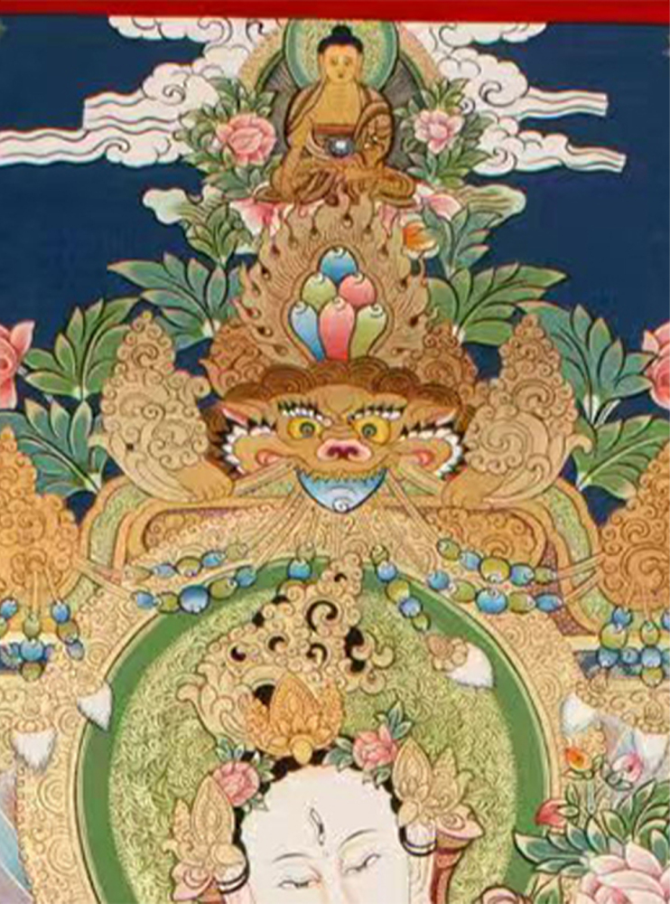 White Tara Original Hand-Painted Thangka | Kwan Yin Female Goddess