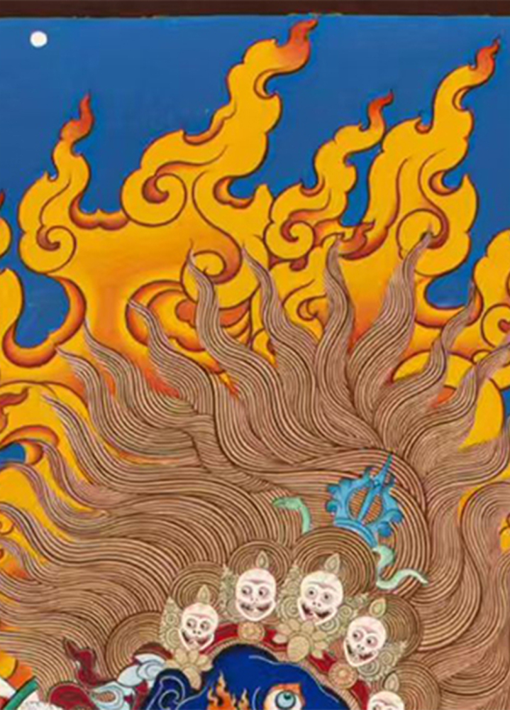 Six-Armed Mahakala Thangka with Consort | Wrathful Protector of the Dharma