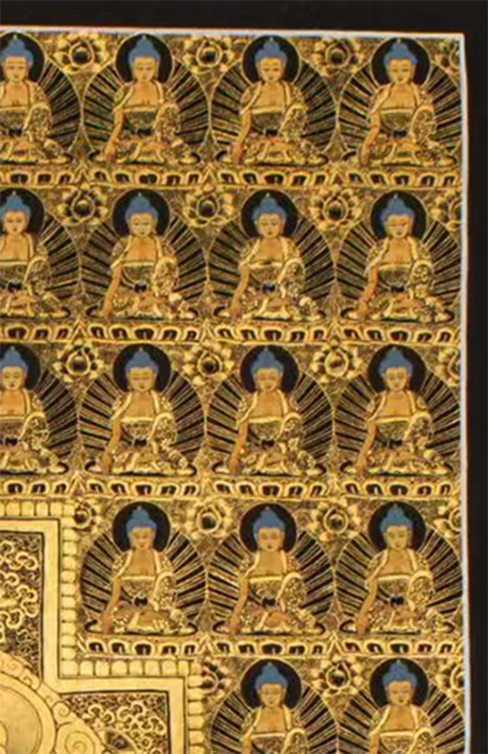 A Thousand Shakyamuni Buddha Thangka | Traditional Tibetan 24K Gold Buddhist Art