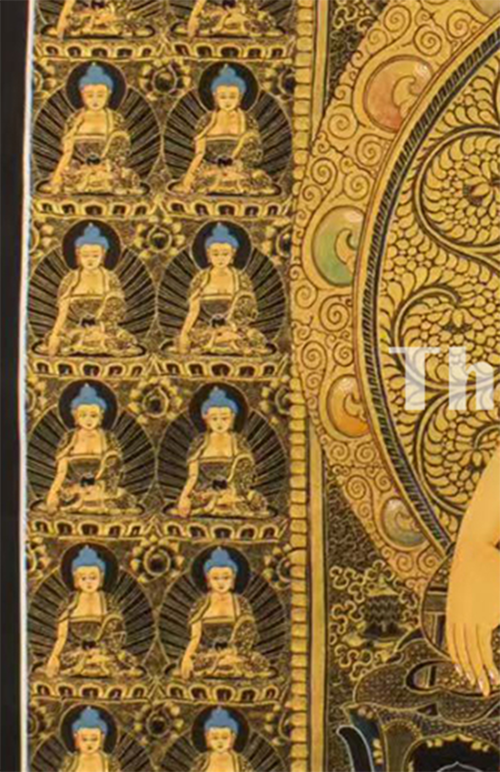 A Thousand Shakyamuni Buddha Thangka | Traditional Tibetan 24K Gold Buddhist Art