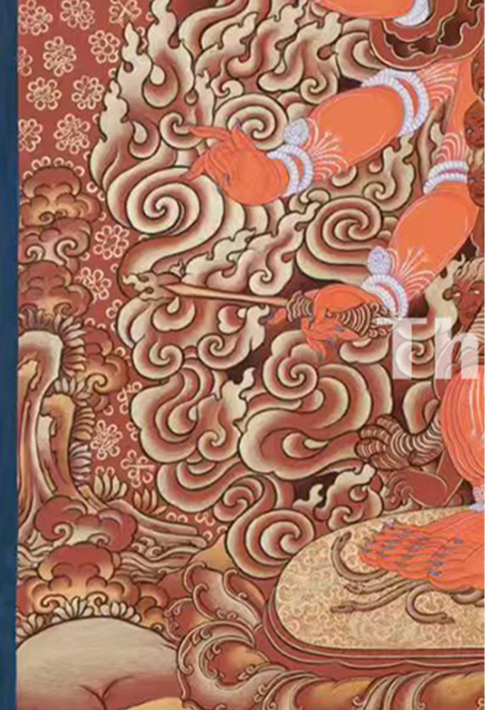 Red-Gold Thangka of Hayagriva | Horse-Headed Vajrapani