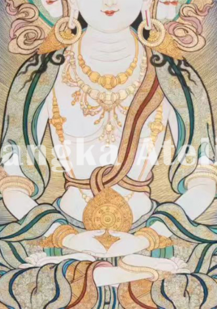 Buddha Vairochana Thangka | Dhyani Buddha of Cosmic Wisdom & Enlightenment