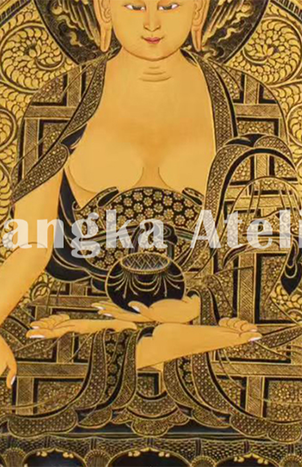 A Thousand Shakyamuni Buddha Thangka | Traditional Tibetan 24K Gold Buddhist Art