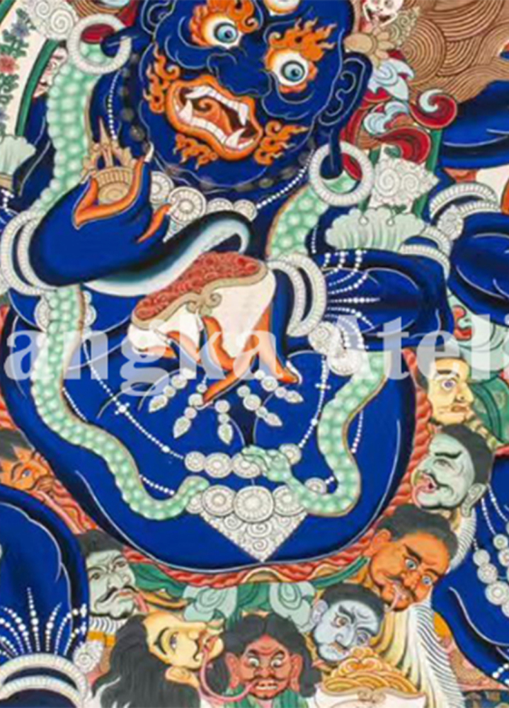 Six-Armed Mahakala Thangka with Consort | Wrathful Protector of the Dharma