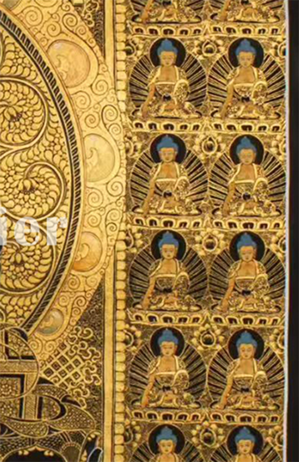 A Thousand Shakyamuni Buddha Thangka | Traditional Tibetan 24K Gold Buddhist Art