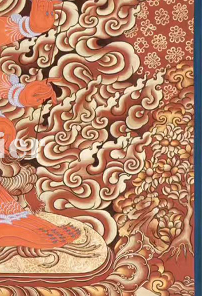 Red-Gold Thangka of Hayagriva | Horse-Headed Vajrapani